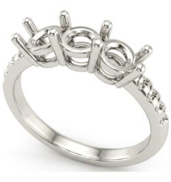 Anello trilogy con gambo bucato