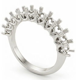Anello veretta cuore 11 pietre lineare