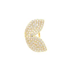 EARCUFF FOGLIA ZIRCONATO GOLD IN ACCIAIO INOX
