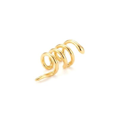 EARCUFF SNAKE GOLD IN ACCIAIO INOX