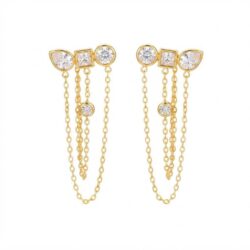 ORECCHINI CASCATA GOLD IN ACCIAIO INOX